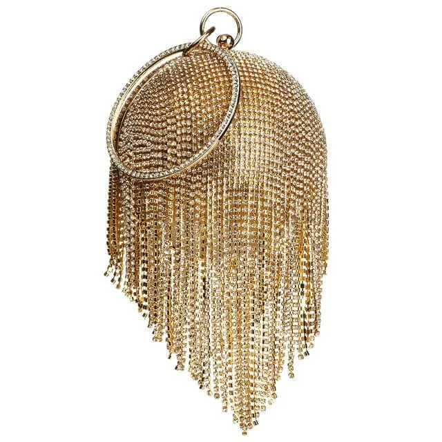 Diamond Tassels Rhinestone Round Ball Wedding Party Bags