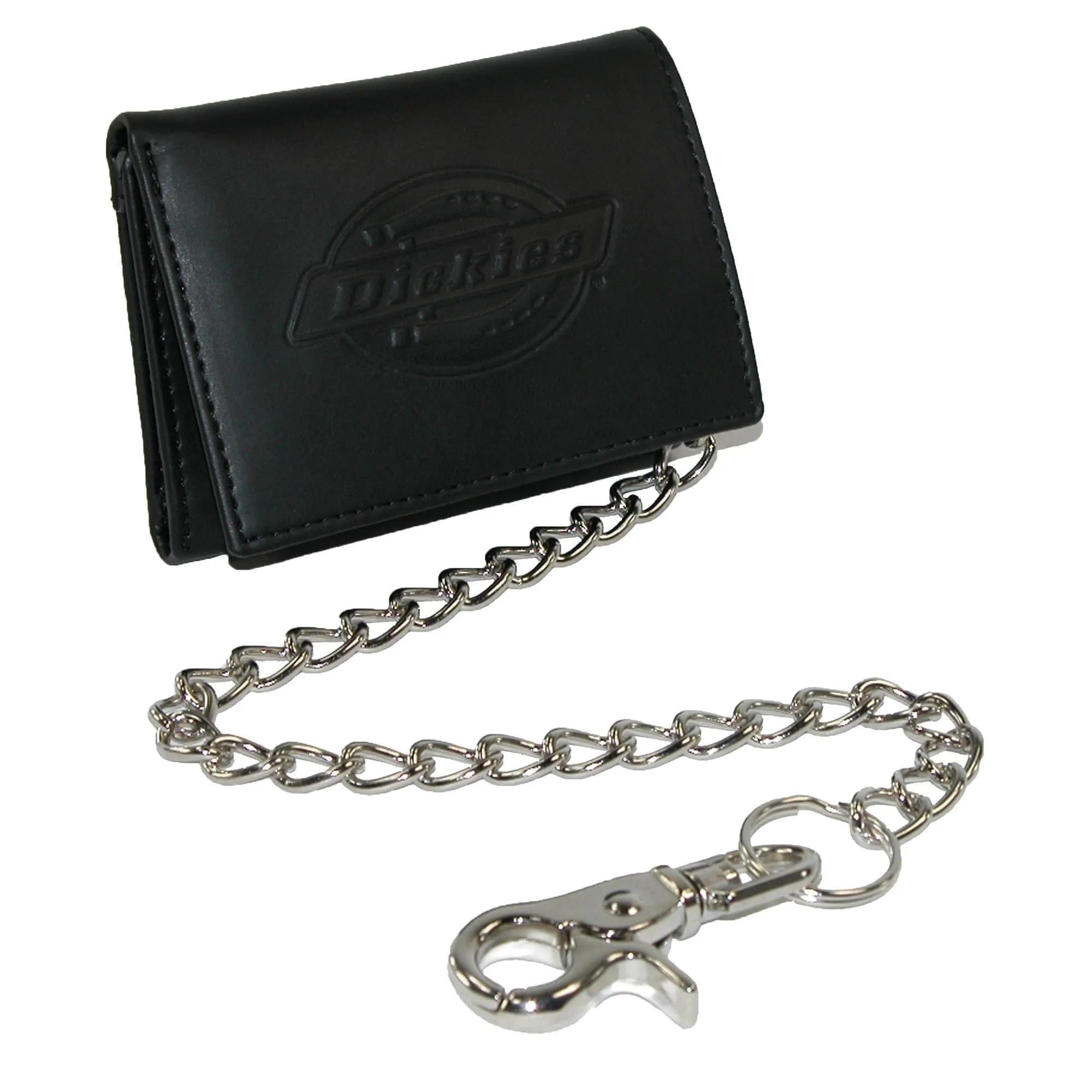 Dickies Men's Leather Trifold Chain Wallet