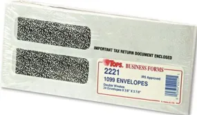 Double Window Tax Form Envelope For 1099 Interest Forms8-3/8X3-7/824/Pack