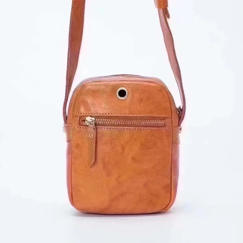 Dwarves Vegetable Tanned Leather Crossbody Ladies Shoulder Bag