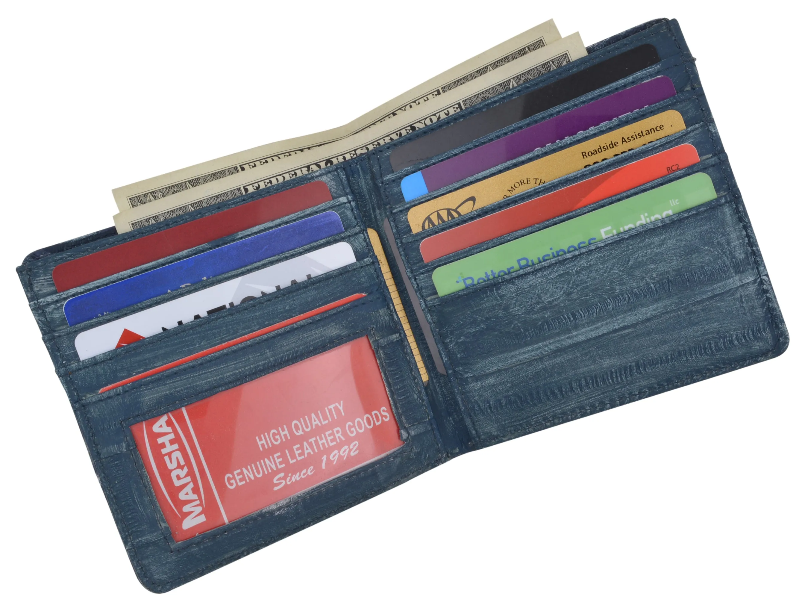 Eel Skin Waterproof Hipster Bifold Credit Card ID Mens Wallet EW711