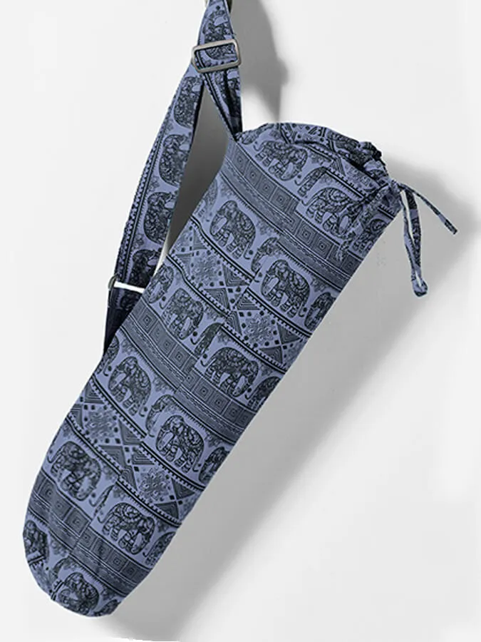 Elephant Design Cotton Yoga Mat Bag