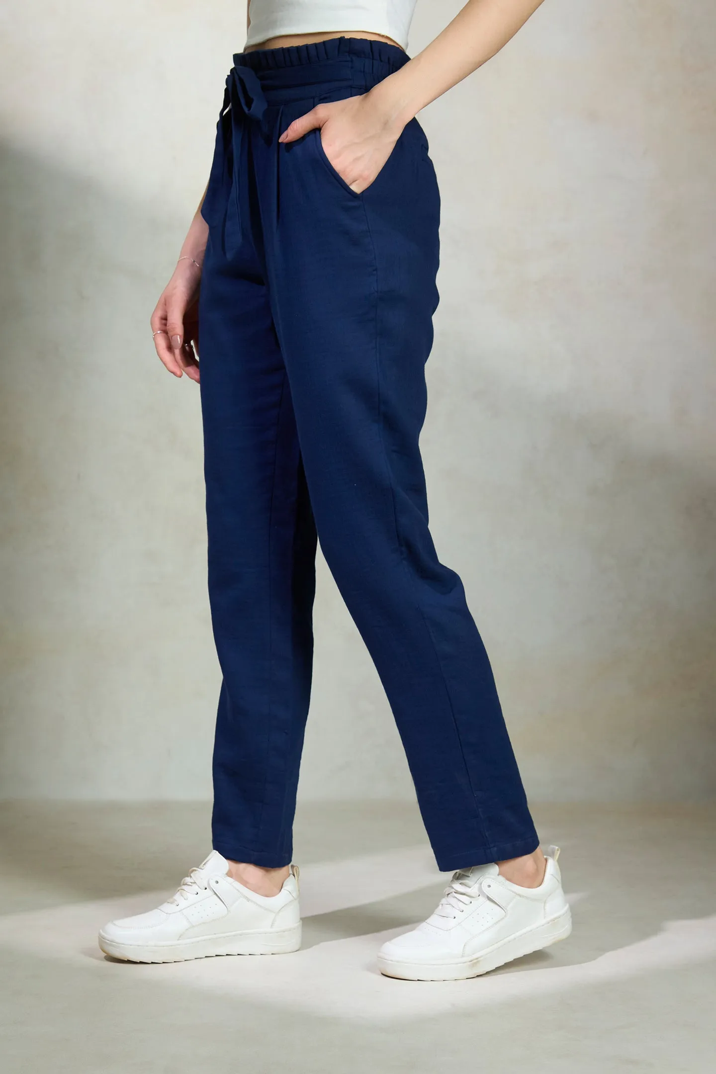 Ellen|Paper-Bag Waist Trousers