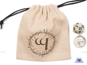 Elvish | Beige & Black Cotton Dice Bag | Q Workshop