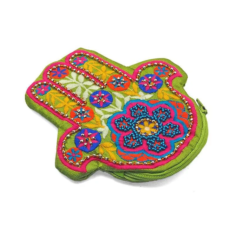 Embroidered Hamsa Coin Purse 3