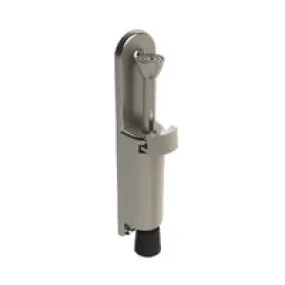 EMRO DOOR HOLDER 160MM PLUNGER FOOT OPERATED SATIN ZINC ALLOY 50019