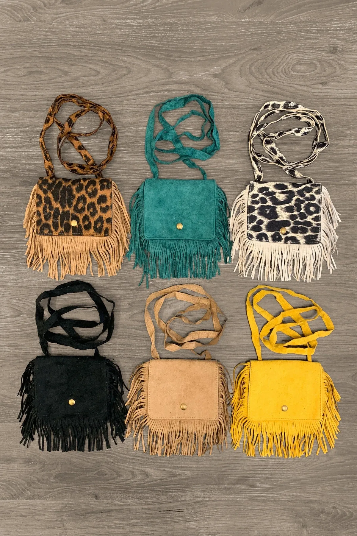 Faux Suede Fringe Purse