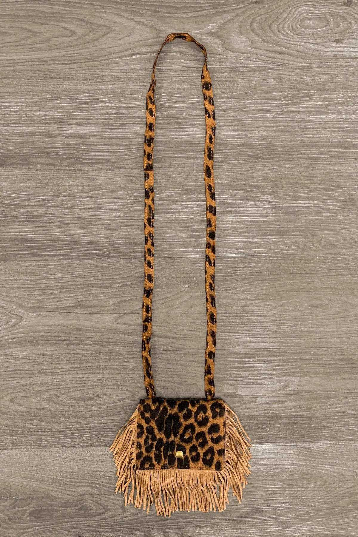 Faux Suede Fringe Purse