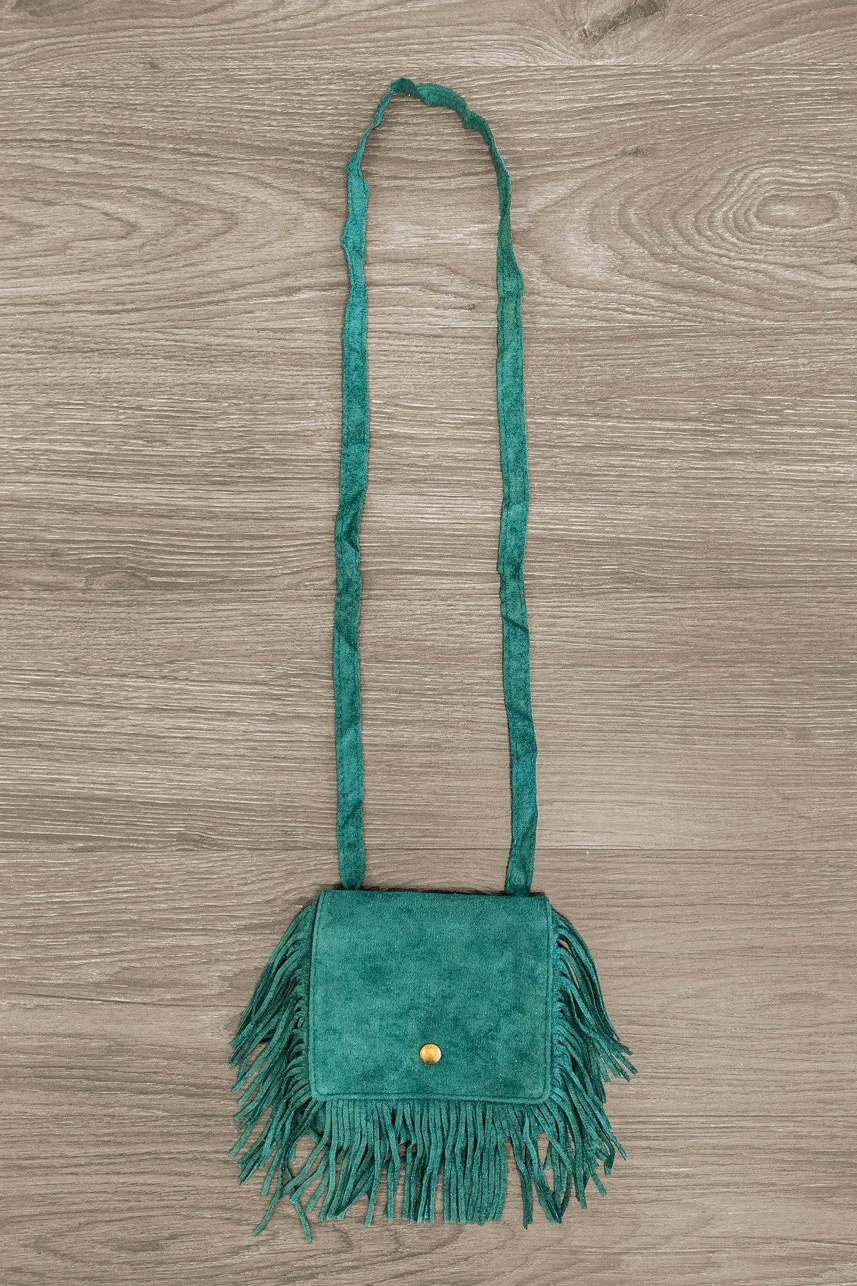 Faux Suede Fringe Purse