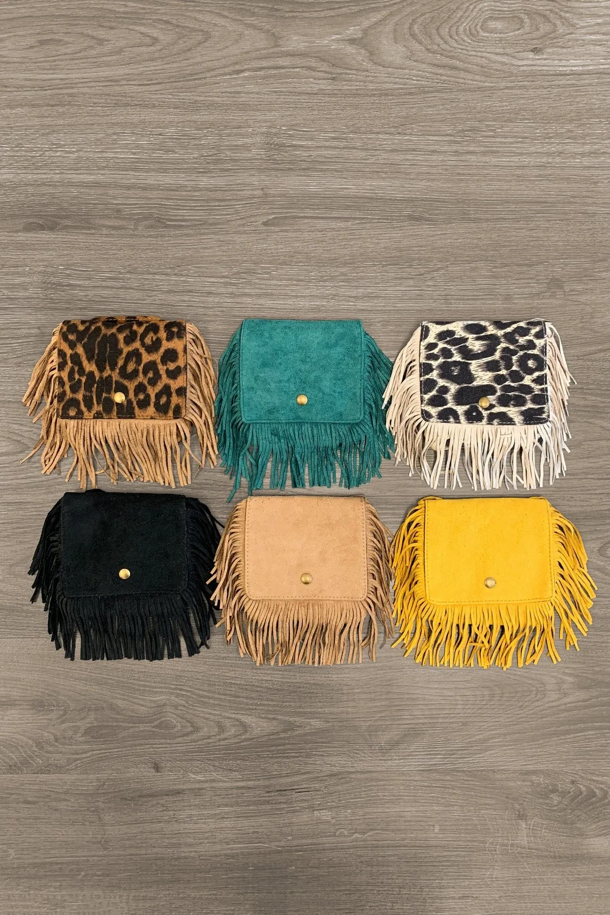 Faux Suede Fringe Purse