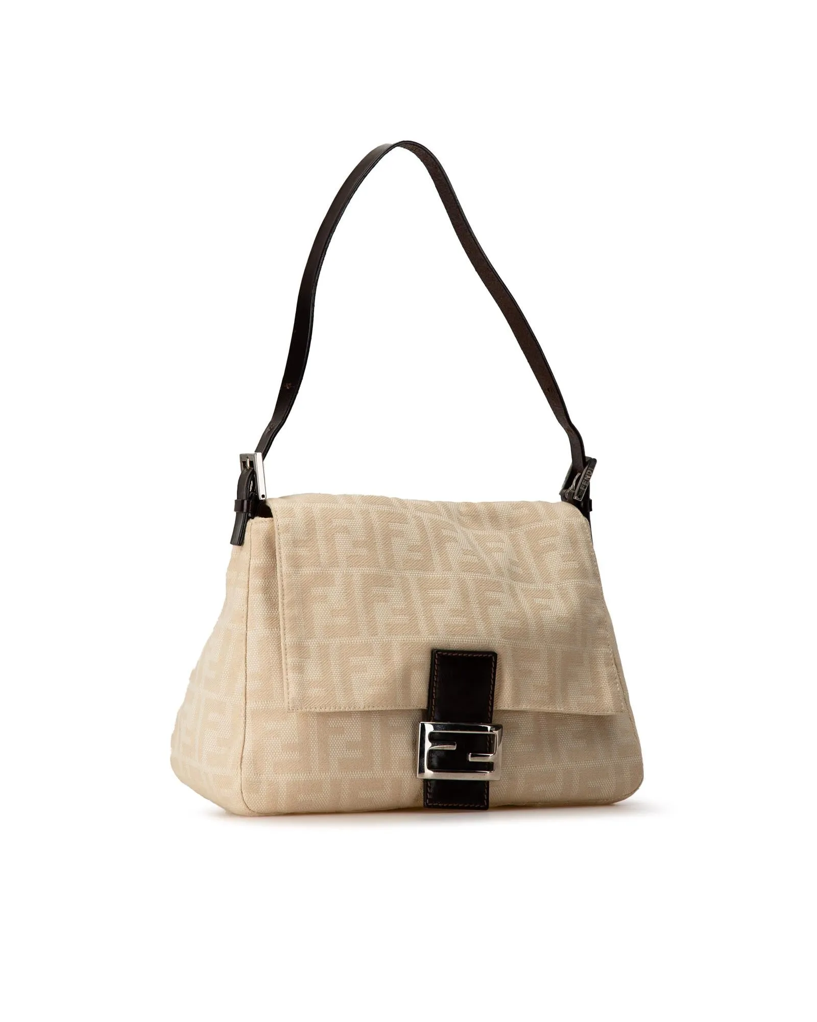 Fendi 2Jours Beige Canvas Shoulder Bag