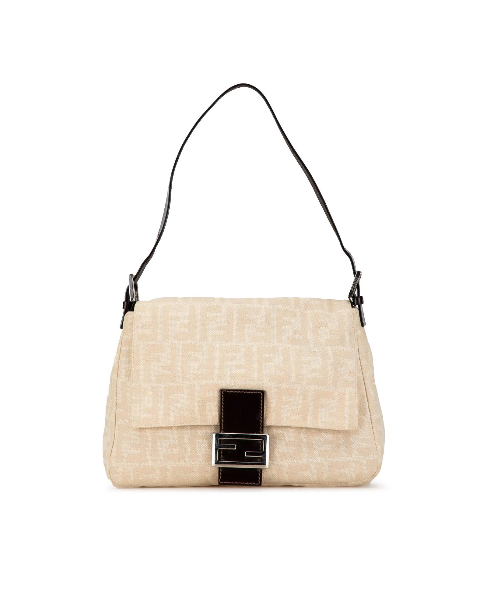 Fendi 2Jours Beige Canvas Shoulder Bag