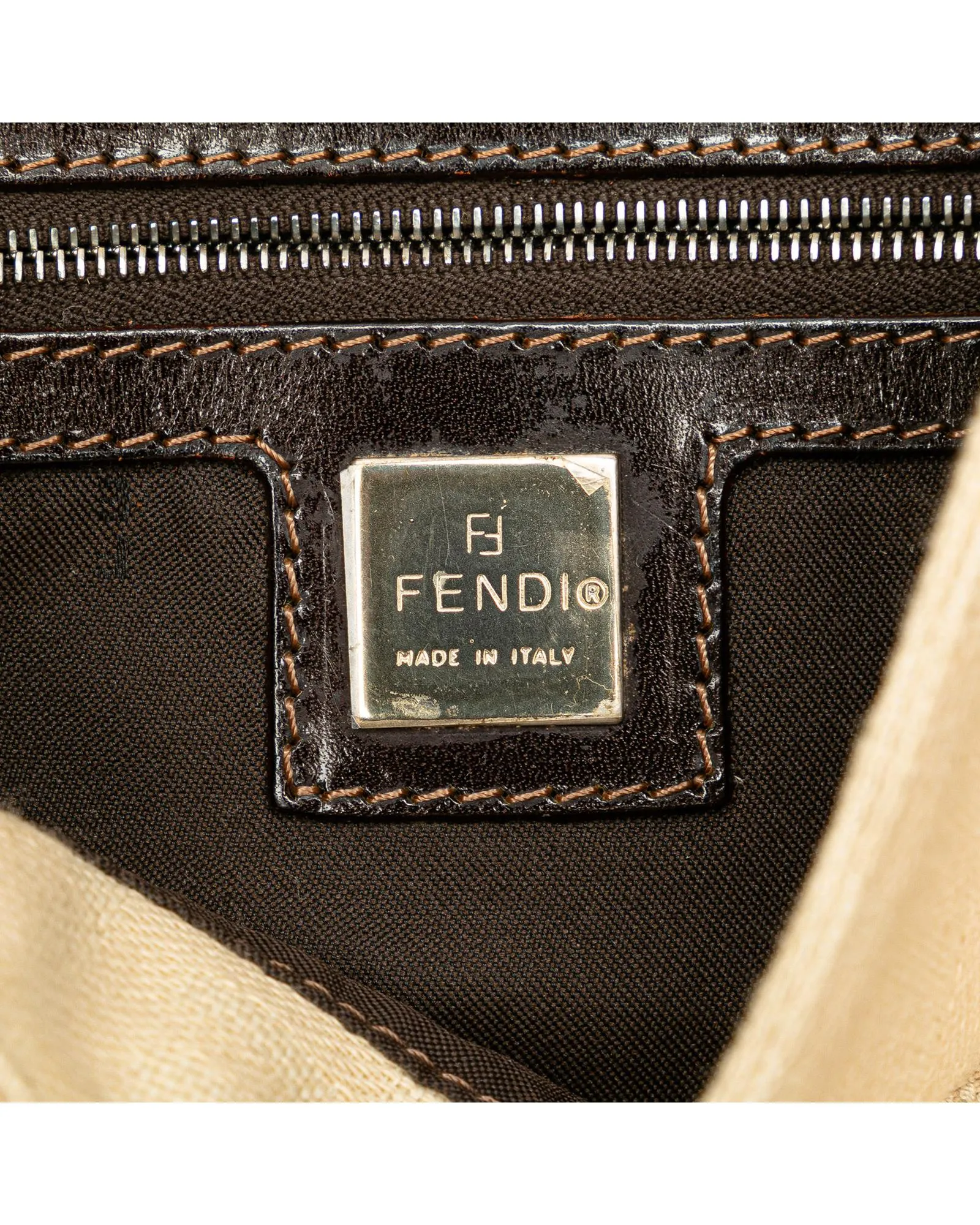 Fendi 2Jours Beige Canvas Shoulder Bag