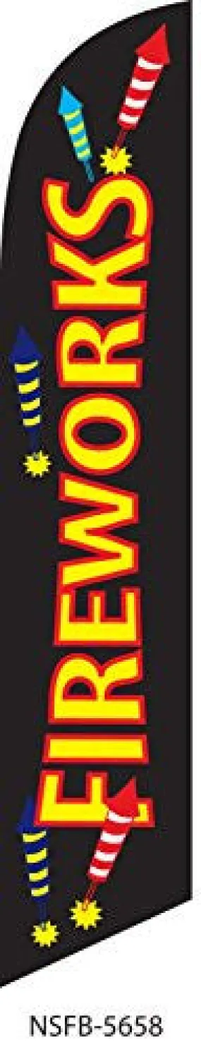 Fireworks Swooper Feather Banner Flag Sign