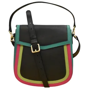 Flap Bucket Bag in Black Brights