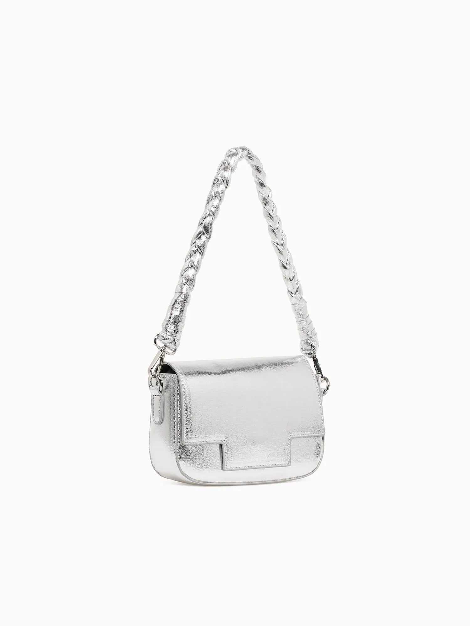 Flap Shoulder Bag Silver