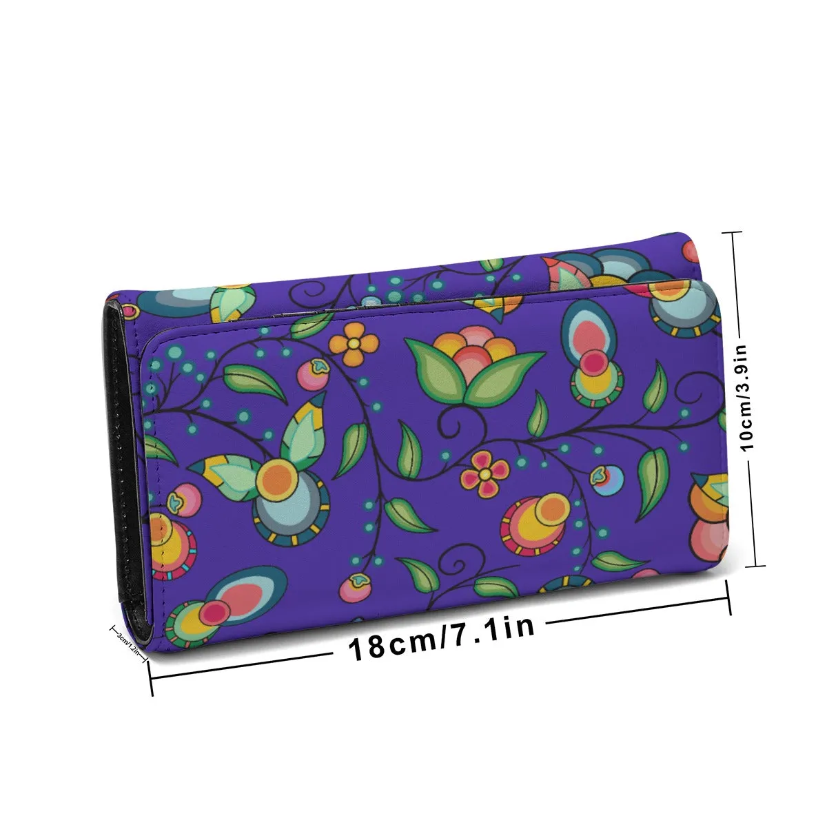 Floral Bounty Blue Foldable Wallet