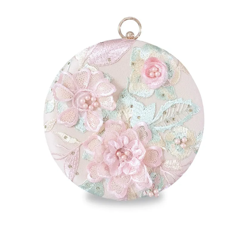 Flower Fairy Ancient Style Retro Round Embroidered Clutch Bag