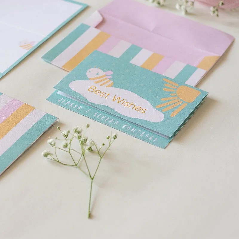 Foldable Gift Cards with Envelopes | Set of 10 | Light Blue