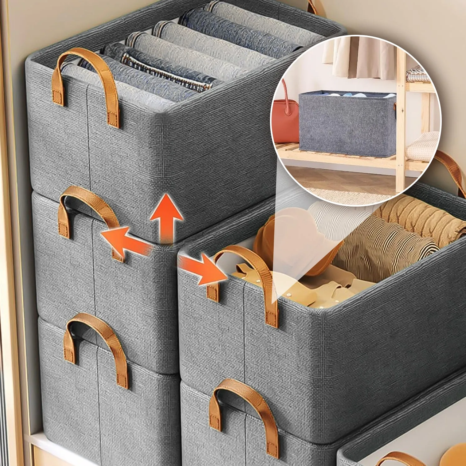 Foldable Wardrobe Organizer with Durable Handle