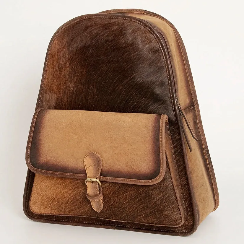 Full Grain Leather & Cowhide Conceal Carry Backpack