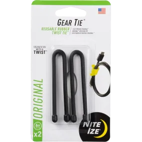 Gear Tie Reusable Rubber Twist Tie 6" - 2 Pack