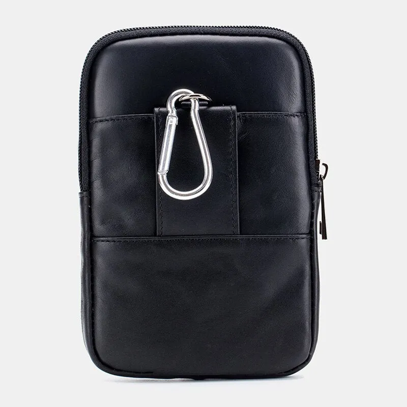 Genuine Leather Phone Bag Waist Business For Men