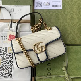 gg Marmont Matelassé Mini Bag  White For Women 9in/22cm gg