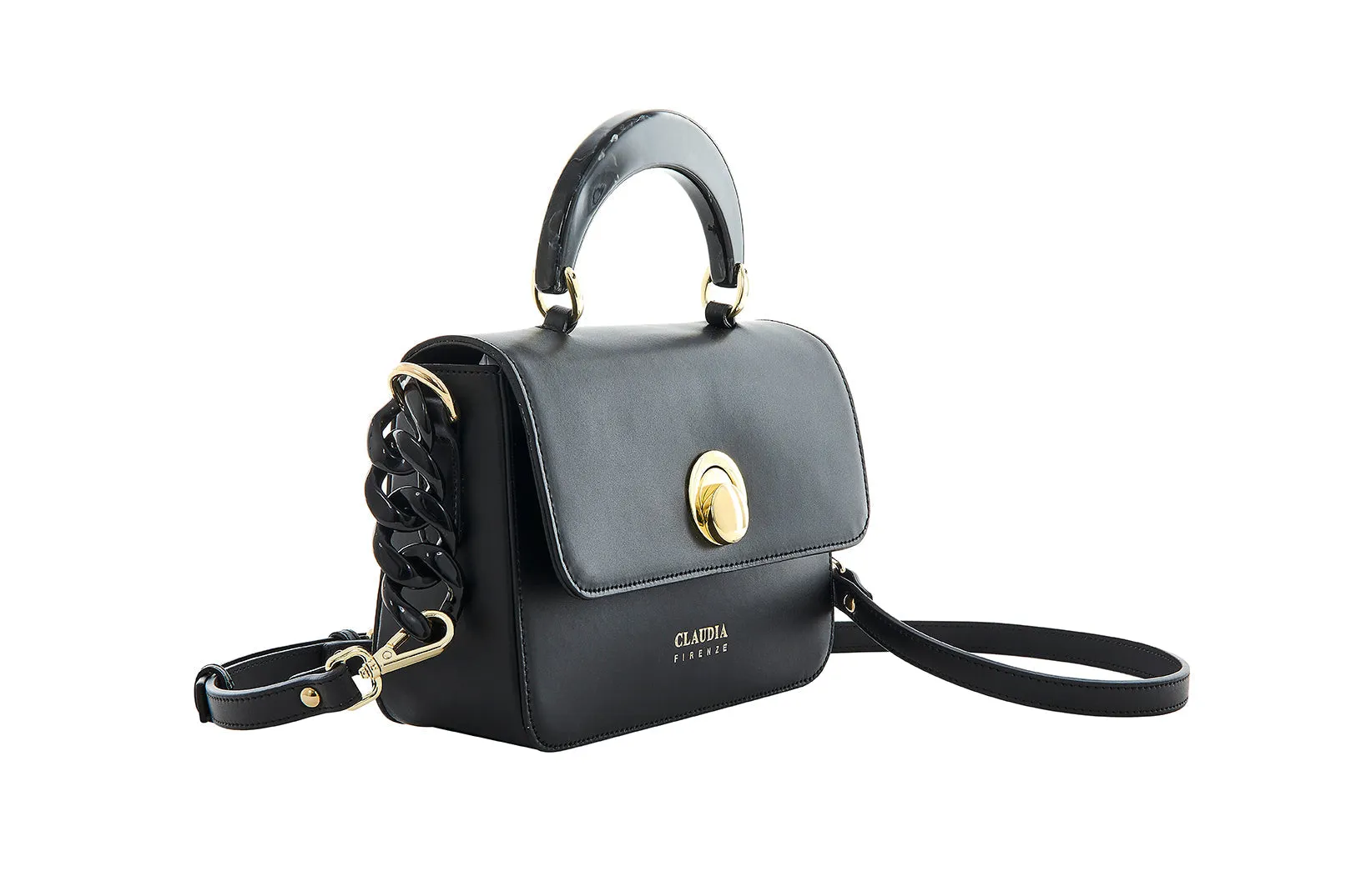 Giulia Smooth Calf Leather Crossbody Bag by Claudia Firenze