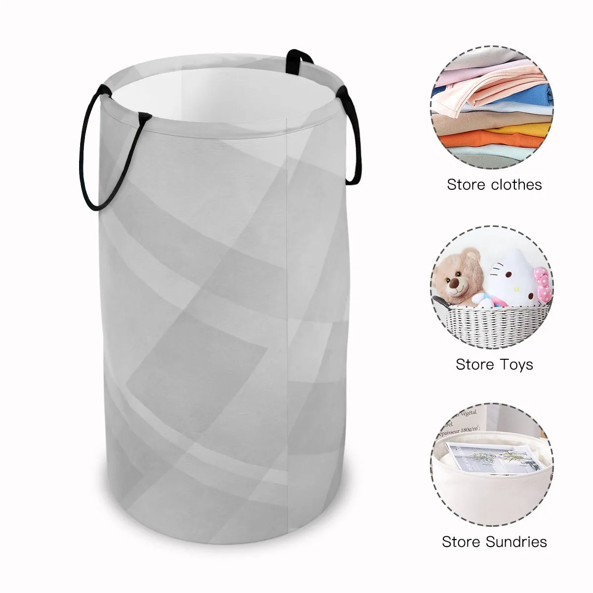 Gray Foldable Laundry Basket