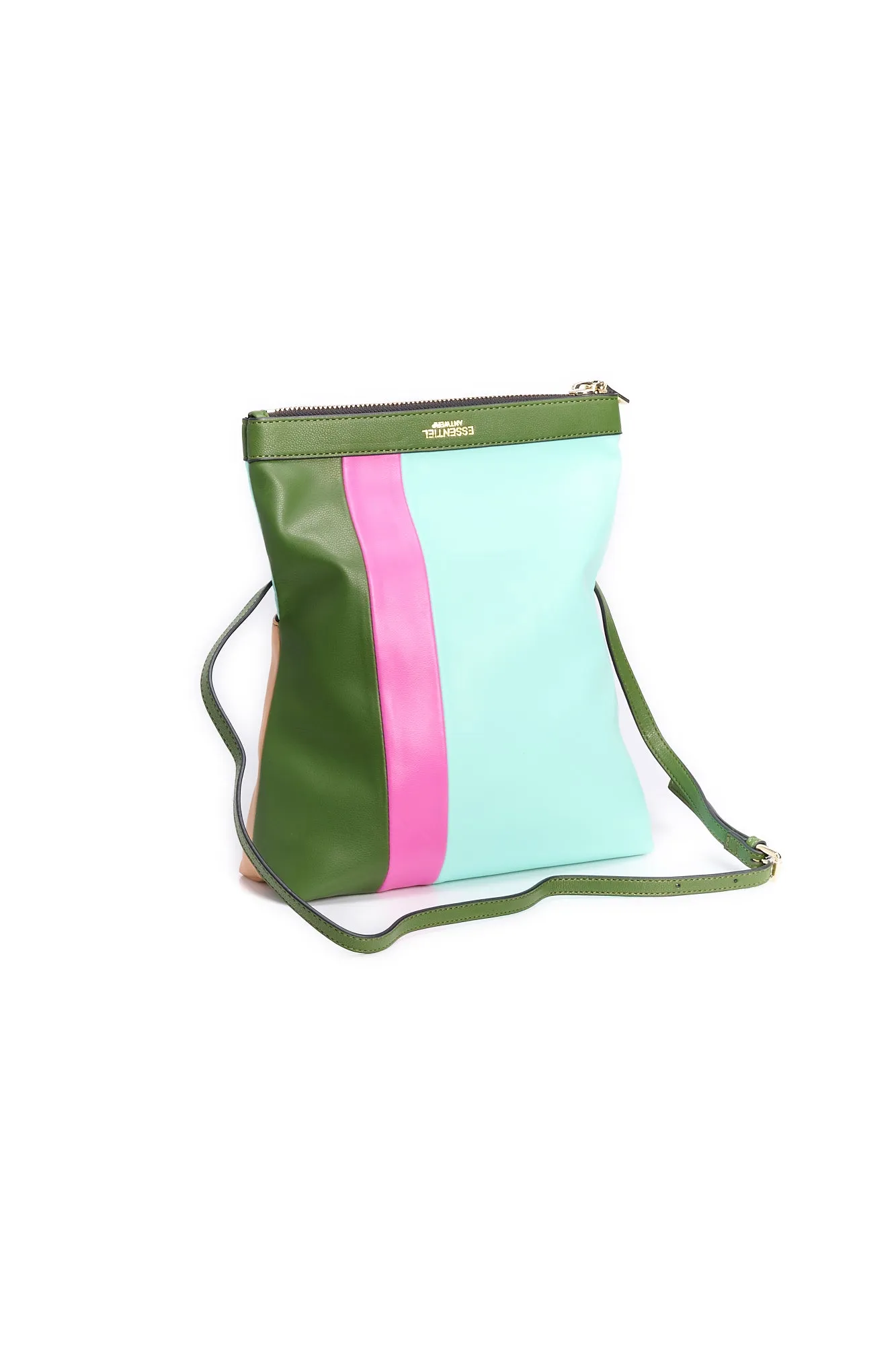 Green front-flap shoulder bag