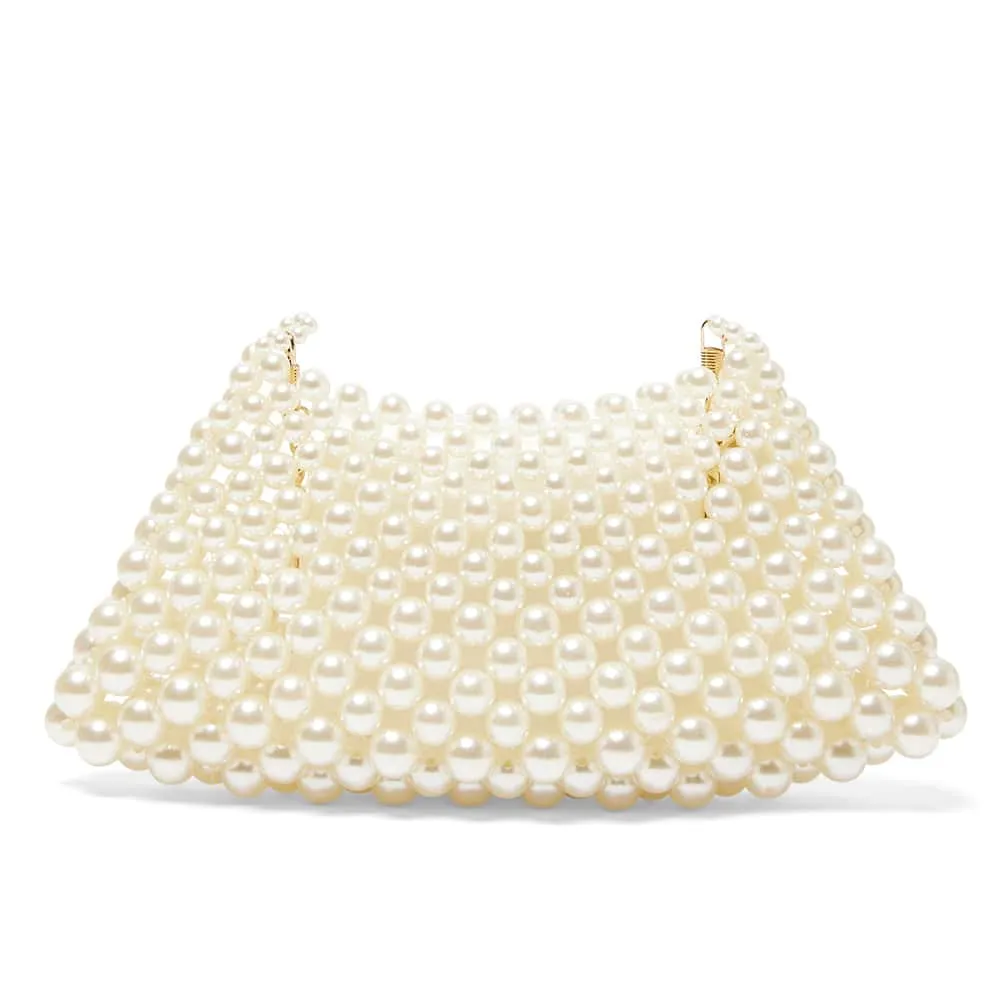 Hallie Evening Bag in Ivory Bead