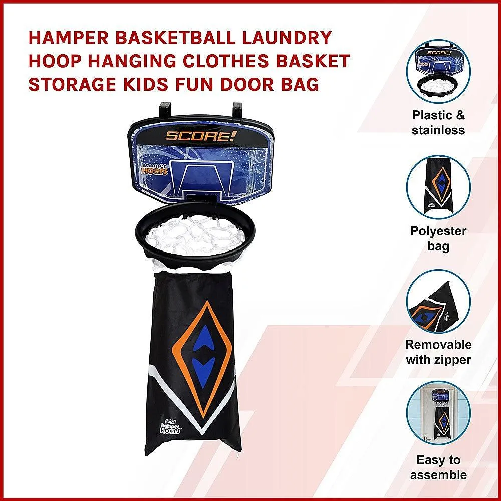 Hamper Basketball Laundry Hoop Hanging Clothes Basket Storage Kids Fun Door Bag