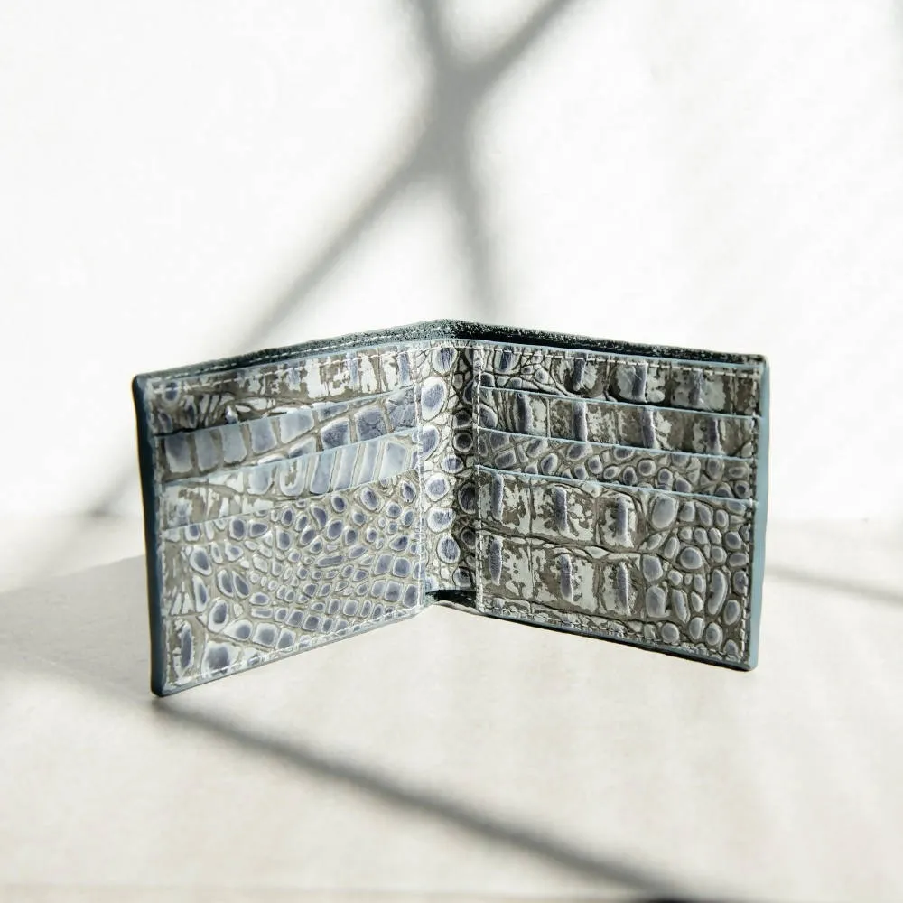 Handcrafted Leather Wallet - Silver Night