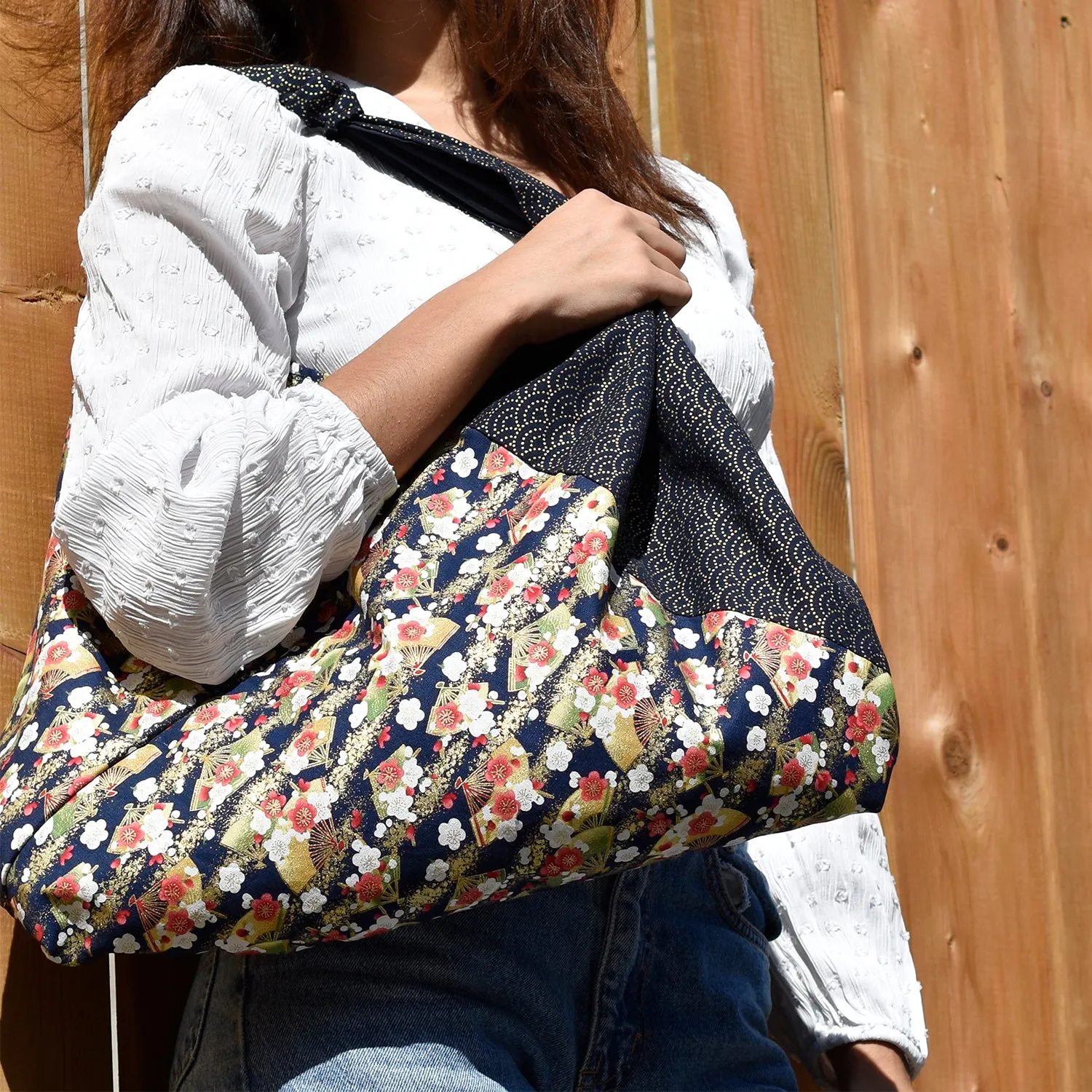 *Handmade* Origami bag | Market bag | Seigaiha x Sensu