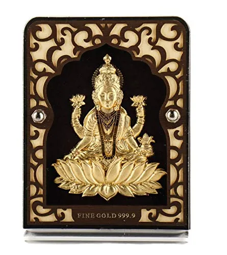 Hem Jewels 999 Gold Lakshmi Frame for Gift and Home Décor (4 X 3 Inches)