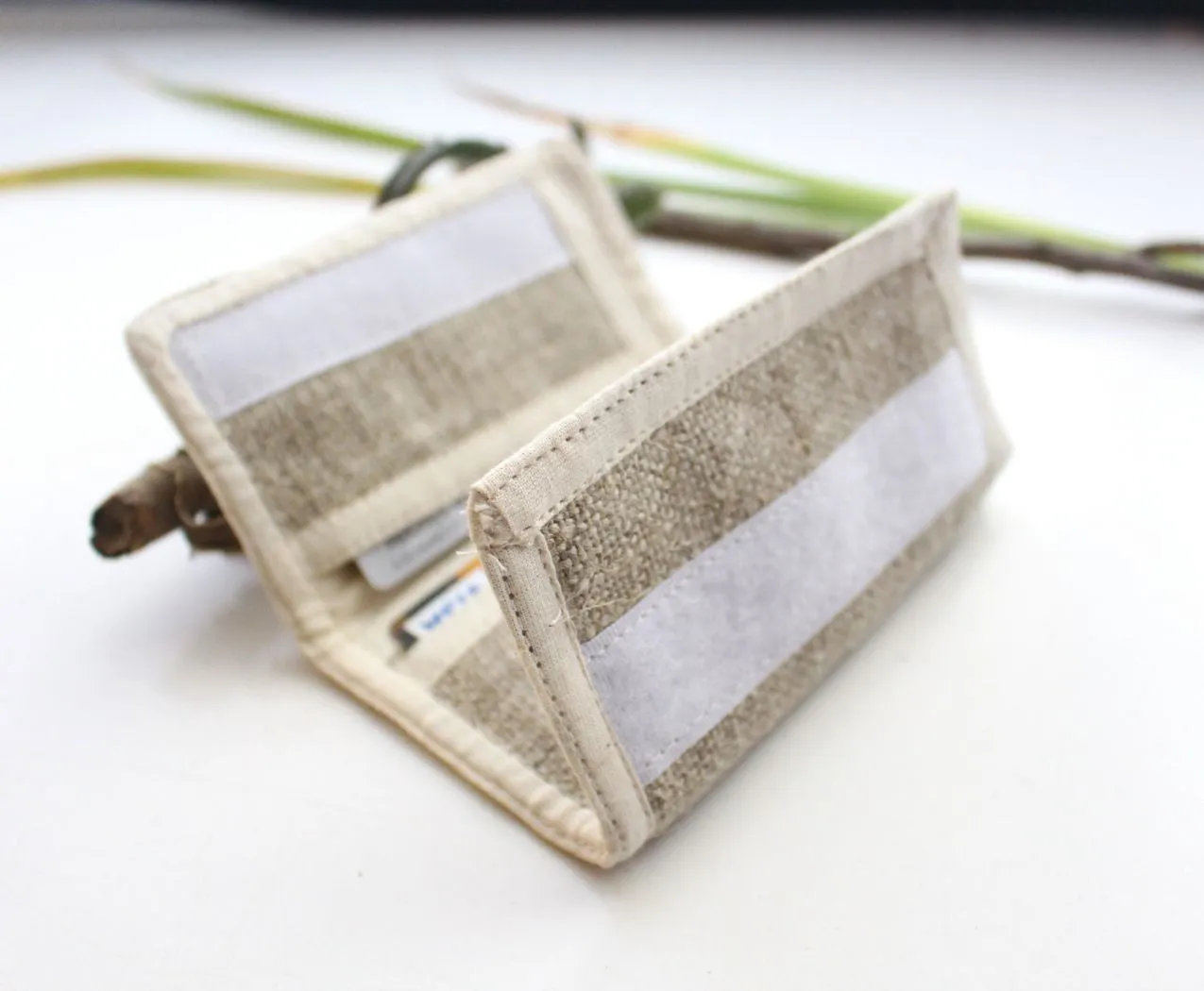 Hemp Tri Fold Off White Wallet