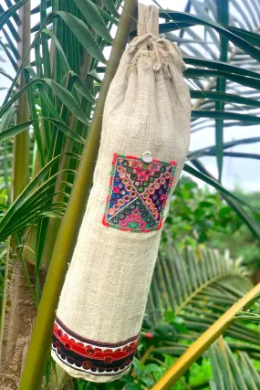 Hemp Yoga Mat Bag ⫸ Banjara Patches & Traditional Hand Embroidery