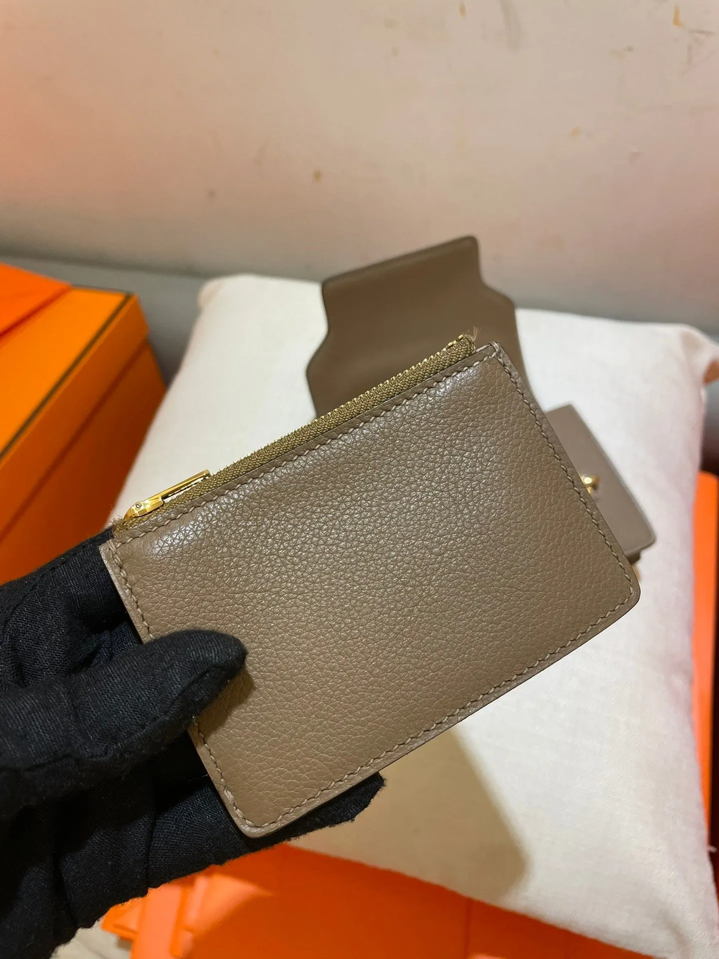 HM RoulisSlim Wallet 12.7 Brown Calfskin Ghw