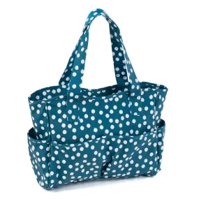 Hobby Gift: Craft Bag: Matt PVC: Teal Spot: Item size: (d/w/h) 13 x 36 x 31cm.