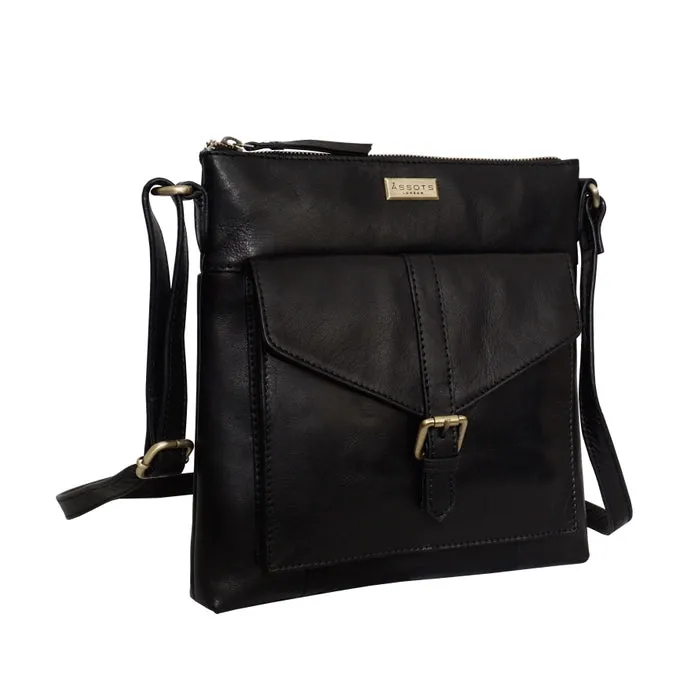 Hoxton Black Vintage Leather Crossbody Sling Bag