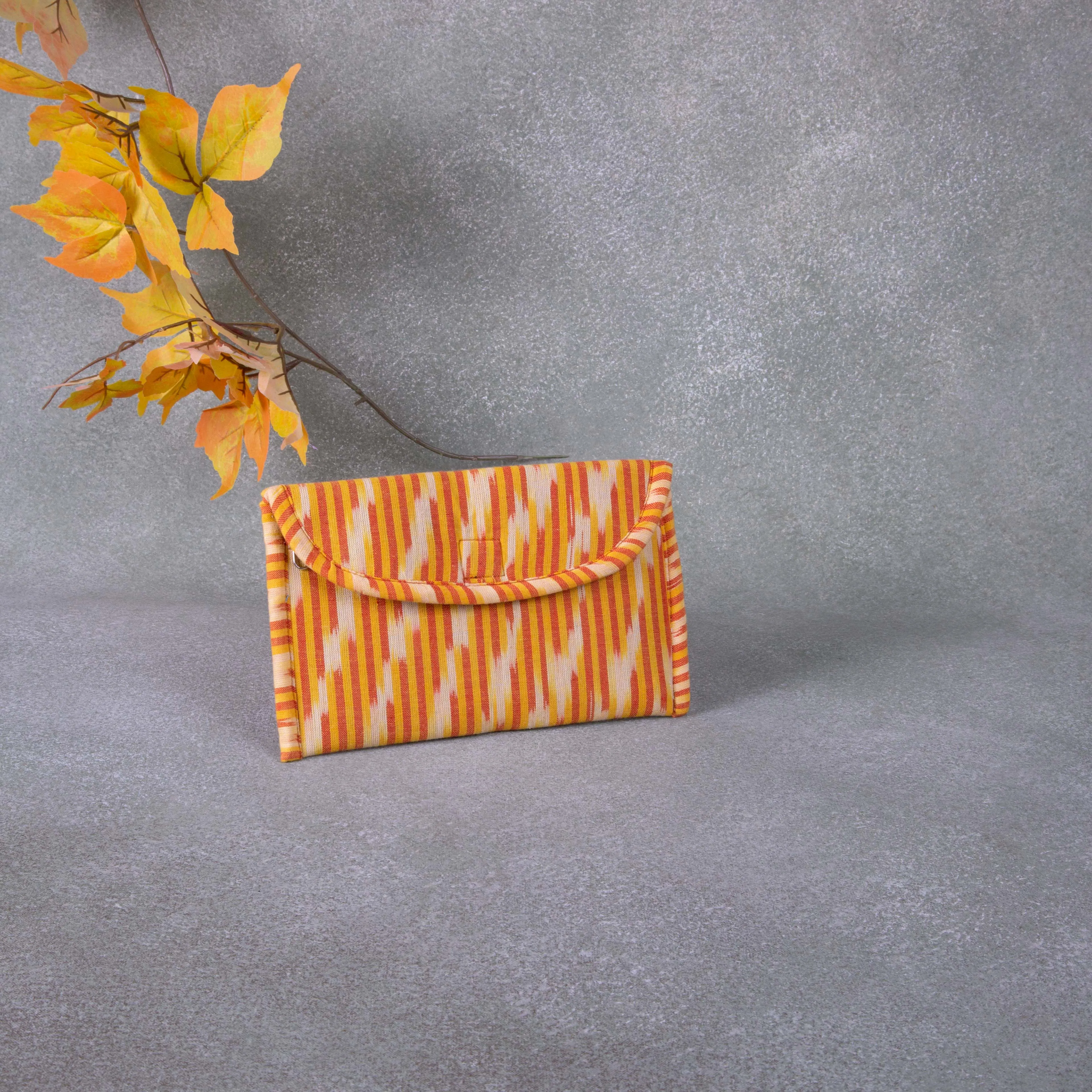 Ikat Clutch Yellow with Red