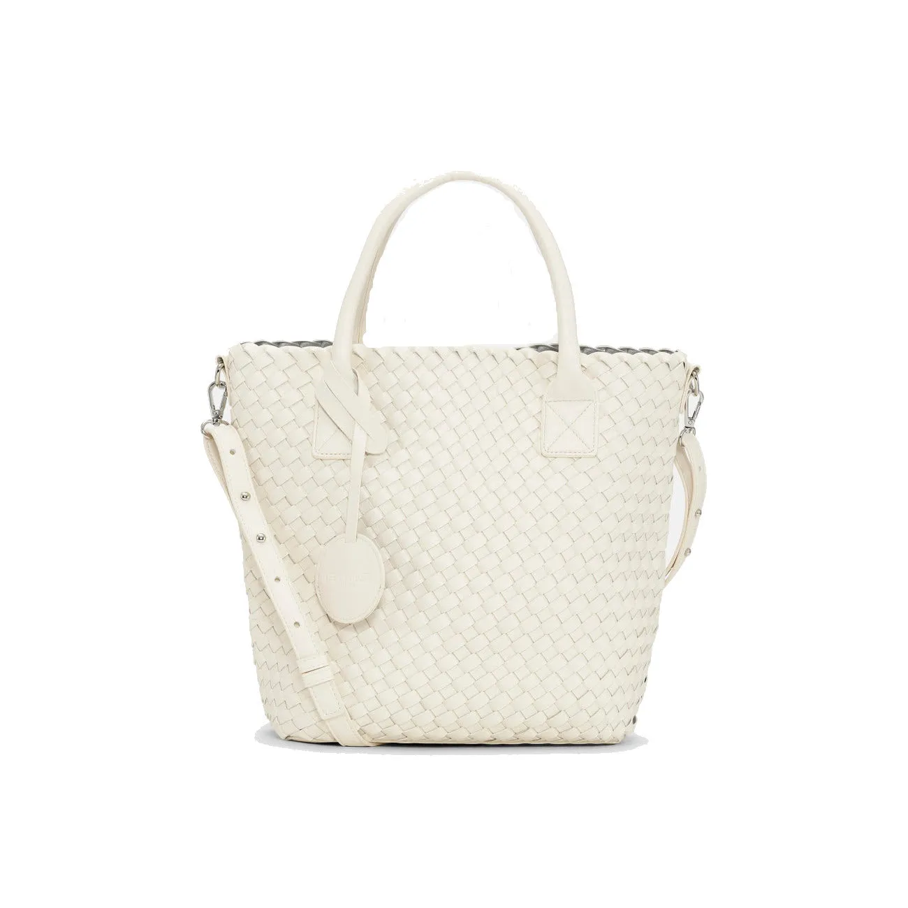 ILSE JACOBSEN WOVEN TOTE EGGWHITE/SILVER