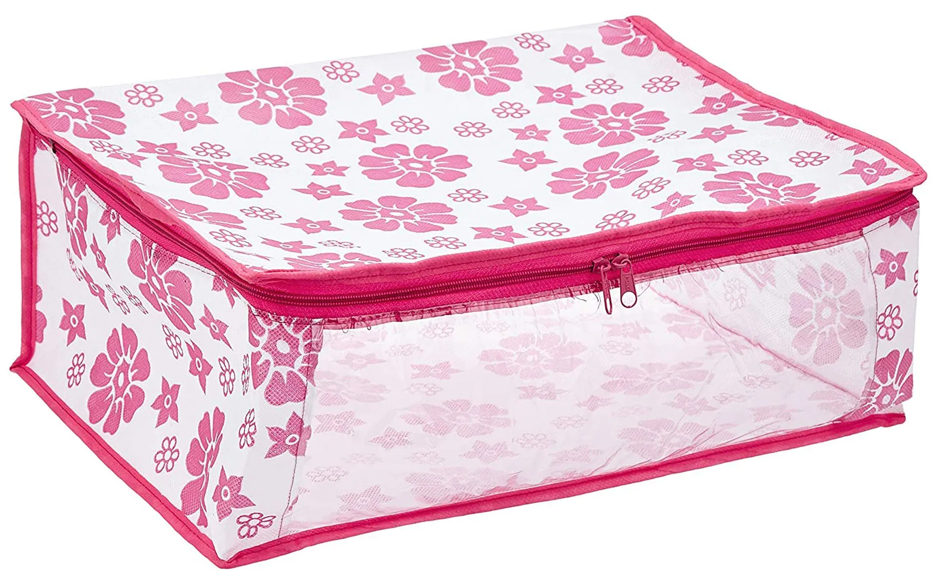 Kuber Industries 9 Piece Non Woven Saree Organiser, Pink