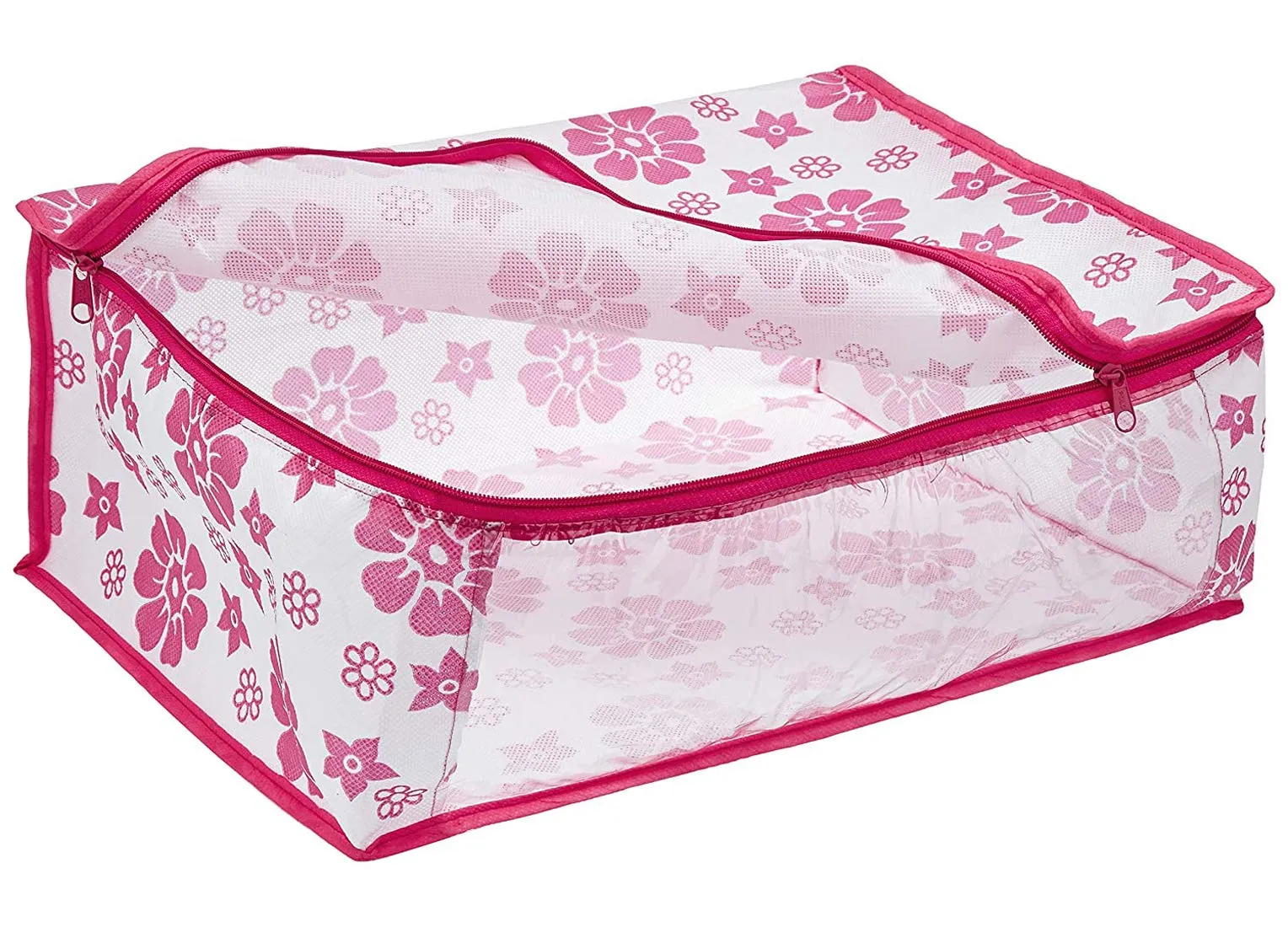 Kuber Industries 9 Piece Non Woven Saree Organiser, Pink