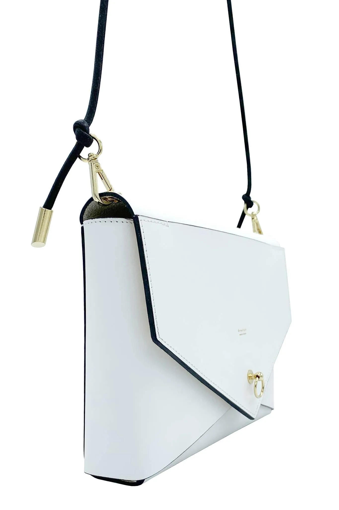 Large Envelope White Leather Purse