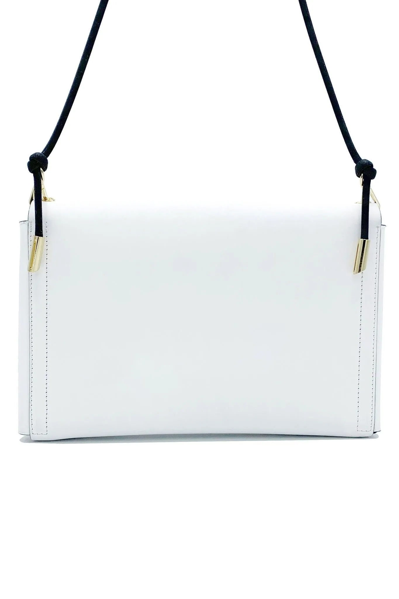 Large Envelope White Leather Purse