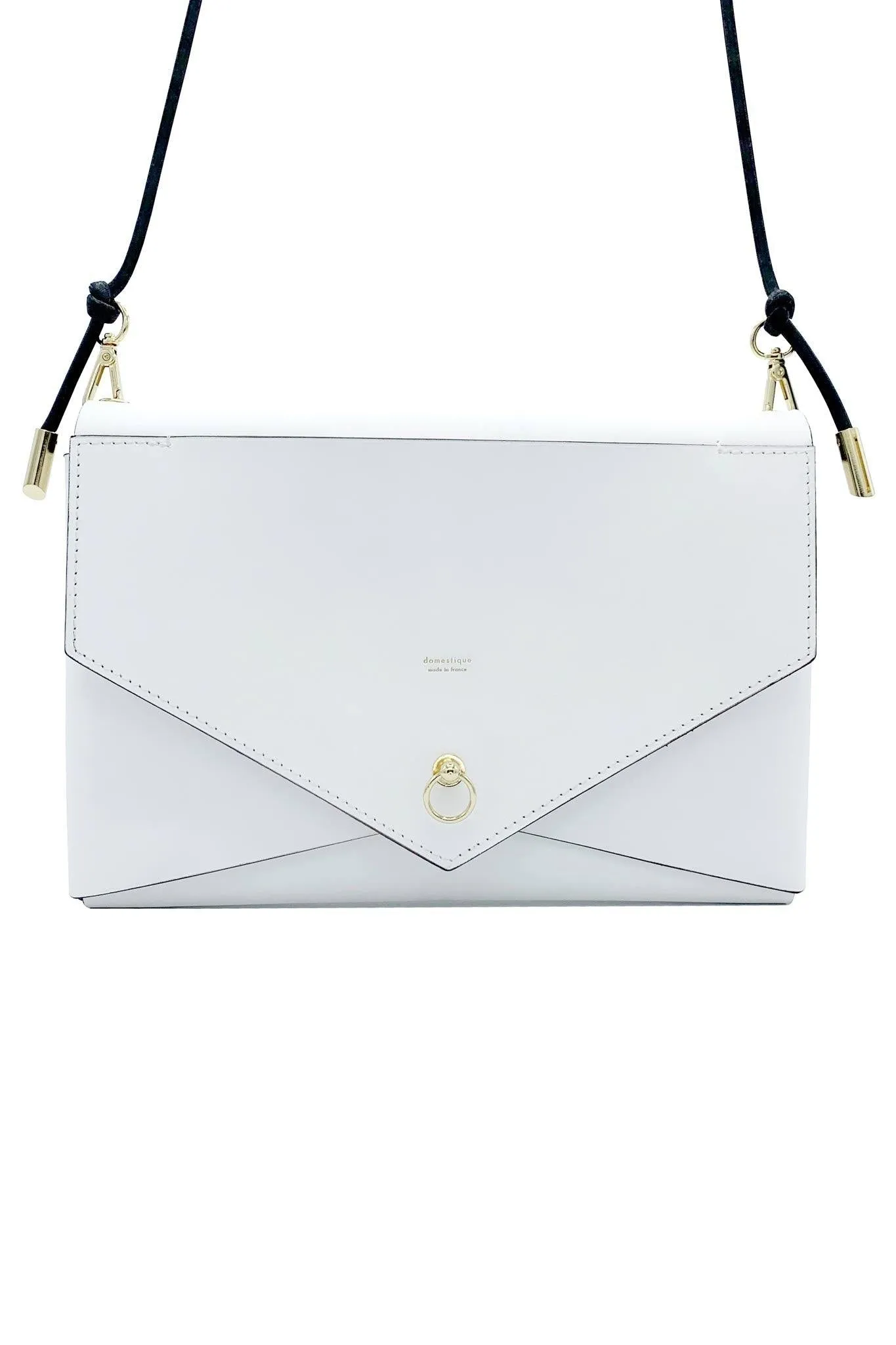 Large Envelope White Leather Purse