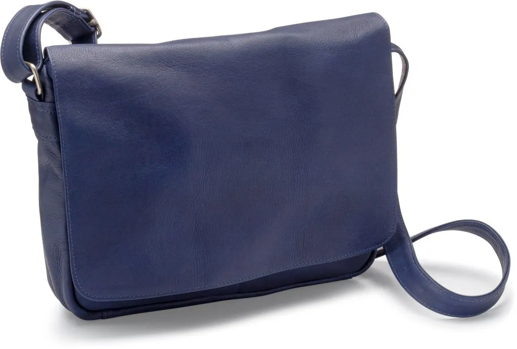 Leather Full Flap Over Shoulder Bag