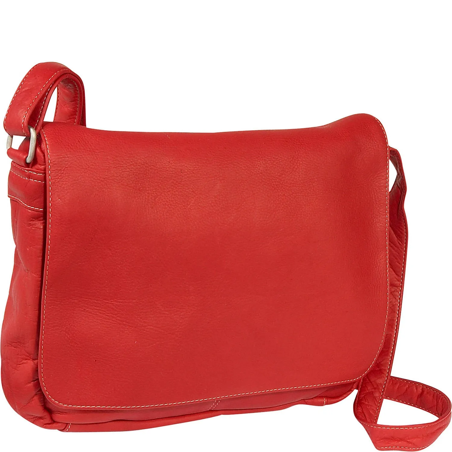 Leather Full Flap Over Shoulder Bag